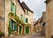 Typical mediaval street Saint-Cyprien Dordogne southwest France