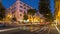 Typical medieval narrow street in beautiful town of Albano Laziale night timelapse, Italy