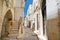 Typical medieval narrow street in beautiful town of Conversano