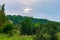 Typical Moldovan landscape of a green agrarian country Republic of Moldova. Background with copy space