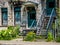 Typical Montreal neighborhood street with staircases