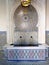 Typical moroccan tiled fountain