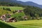 Typical mountain landscape and house in the Dolomites, south Tyr