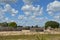 Typical Namibian village with cloudy sky