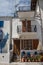 Typical narrow Greek streets and architecture with country side houses style