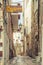 Typical narrow italian street, Apulia, Vieste.