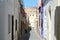 Typical narrow street in the Andalusian seaside resort Almeria