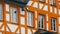 Typical national German houses in the city of Furth in style of fachwerk or half-timbered.