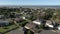 Typical neighborhood in Bandon Oregon Coast. Drone circles over homes