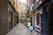 Typical Newburgh street with brick houses and pub in London