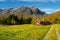 Typical norwegian mountain village scenery