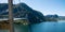 Typical Norwegian view of the bridge across the fjord. Colorful summer day in the Norway. Travel concept. Artistic picture. Beauty