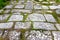 Typical old Tuscany paving made with carved stone blocks