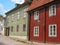 Typical old wooden houses. Linkoping. Sweden