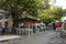 Typical open-air trattorias in Athens, Greece