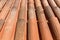 Typical ornament terracotta red tiles roofs on the Canary Islands