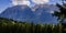 Typical panoramic view in the Austrian Alps with mountains and fir trees - Mount Loser Altaussee