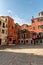 Typical paved campo or urban square in Venice