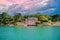 Typical pink house in Morbihan gulf