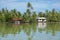 Typical Polynesian house shore French Polynesia