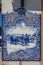 Typical Portuguese Azulejos or Blue tiles with traditional rural scenes