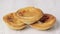 Typical portuguese egg tart pastel de nata with cinnamon