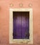 Typical purple window of the seaside houses of Caorle