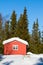 Typical red Norwegian cabin