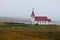 Typical Rural Icelandic church with local cemetery