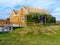 Typical scandinavian house with grass roof