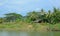 Typical scene of Burmese village on the riverbank