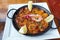 Typical spanish seafood paella dish