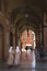 Typical street with people in Bologna, Italy