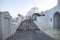 Typical street in Thira on the island of Santorini, Greece. Travel, Cruises, Architecture, Landscapes. Greek street and Orthodox