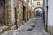 Typical Street of the world heritage city in Baeza, Street Barbacana next to the clock tower