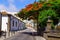 Typical streets of a small Canarian town with white houses and bright colors. Arucas Gran Canaria
