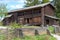 Typical swedish wooden house - farmhouse yard,