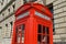 Typical telephone booth in london