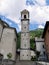 Typical Ticino stone church in Sonogno, Verzasca Valley, Switzerland.