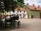 Typical timber houses in Gamla Linkoping. Sweden