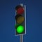 Typical traffic light shows green