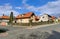 A typical two story family house on the outskirts of Prague being situated on the crossroad of two streets