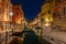 Typical Venetian canal in Venice, Italy
