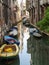 Typical venice boats in a picturesque corner