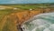 Typical view over the Coastline of Cornwall - flight over wonderful landscape