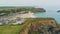 Typical view over the Coastline of Cornwall - flight over wonderful landscape