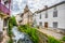 a typical village in pyrenees. Classic stone houses .Seix en AriÃ¨ge, France, Midi-PyrÃ©nÃ©es.