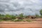 Typical village view, traditional terracotta houses with zinc plate cover and bricks