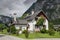 Typical vintage authentic houses in Hallstatt, Austria.