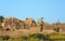 Typical white houses of a Nubian village surrounded by palm trees near Cairo Egypt and on the banks